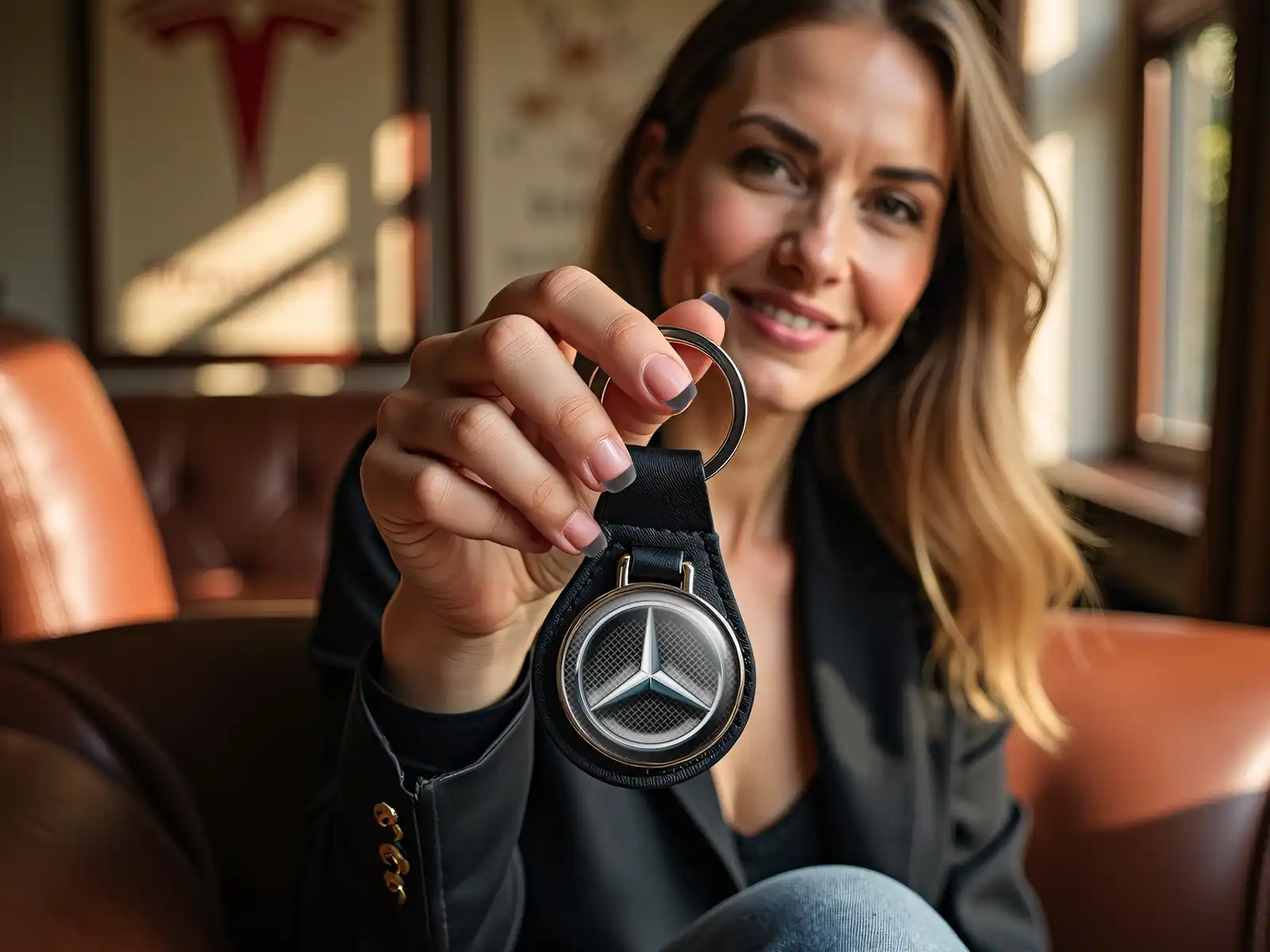 Mercedes Leder Schlüsseletui Stabiles Premium Glänzendes Finish